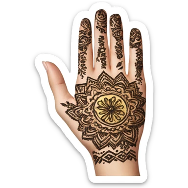 Henna on hand sticker