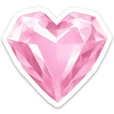 Diamond light pink heart sticker