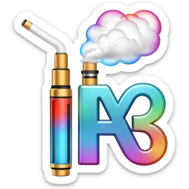 Letter A is designed in the style of an electronic cigarette (Vape theme) with dimensions of 512 by 512 sticker