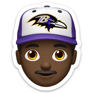 Black guy wearing Baltimore ravens hat sticker