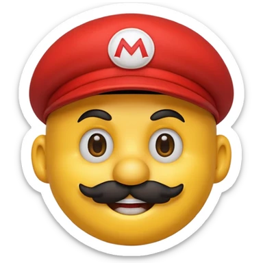 Smiley with Mario hat AND mustache sticker