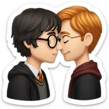 Emoji Harry potter kissing Ron Wesley sticker