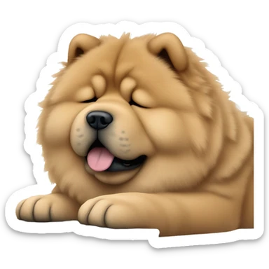 chow chow sleeping on computer keyboard sticker