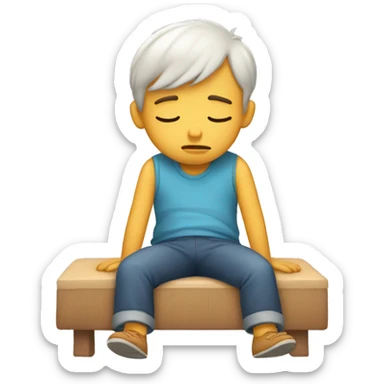 a sleepy boy sticker