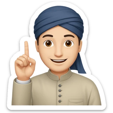 happy muslim man positive sign finger sticker