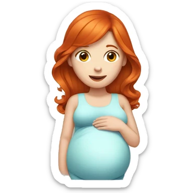 Pregnant redhead sticker
