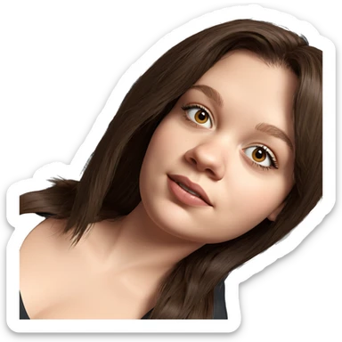 brown haired girl portrait sticker