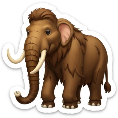 cartoon mammoth with large tusks sticker