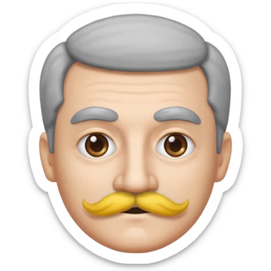 The disguised emoji but with gray eyebrows and mustache sticker