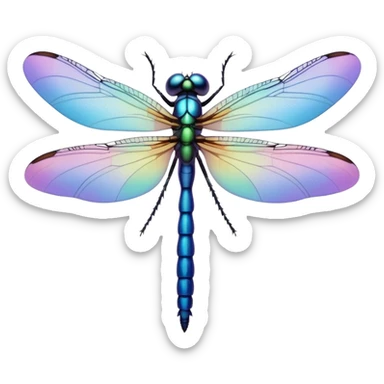 Peaceful Dragonfly change color  keep  black background  sticker