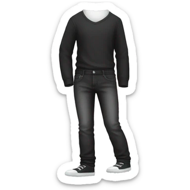 Black jeans with a white tint sticker