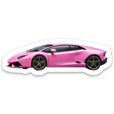 Pink car with lambo sign sticker