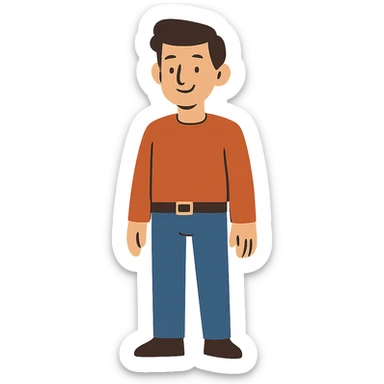 flat toon style man sticker