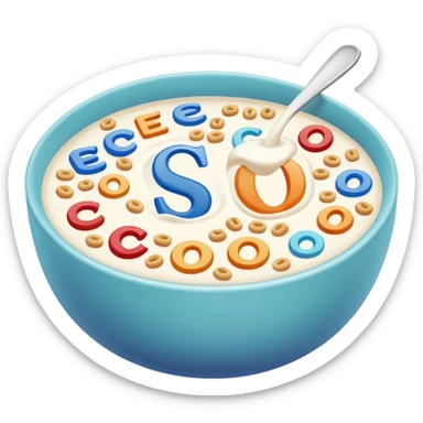 milk with letter cereals inside spelling SEO sticker