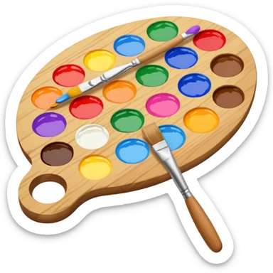 Palette with brush sticker