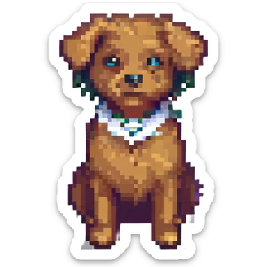 Toto the dog, pixel art, standing pose sticker