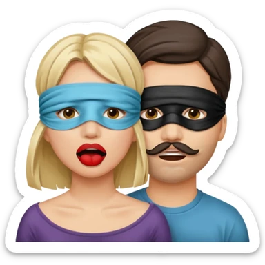 Sexy girl being gagged by man sticker