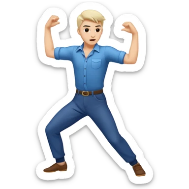 A man dancing aggressively  sticker