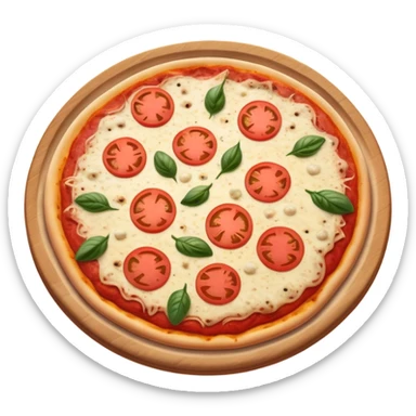 pizza margarita com calabresa e carne muito suculenta escorrendo sticker