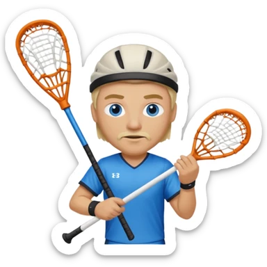 Blonde white with blue eyes and slight facial hair lacrosse guy  sticker