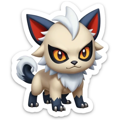 Edgy Cool Kawaii Litten-Absol-Pokémon Full Body sticker