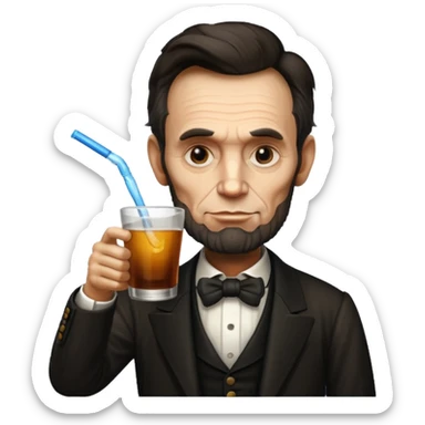 Abraham Lincoln drinking  sticker