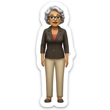 older hispanic woman full body with glasses sticker