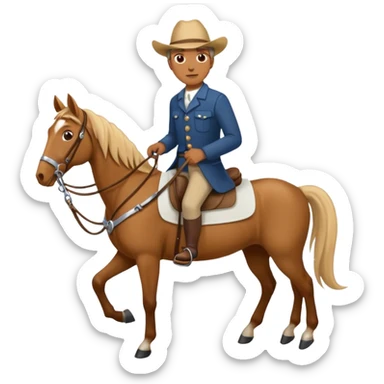 person with a horse on the end of a long lead sticker