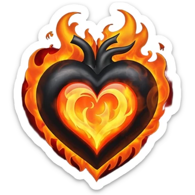 ❤️‍🔥same black fire heart sticker