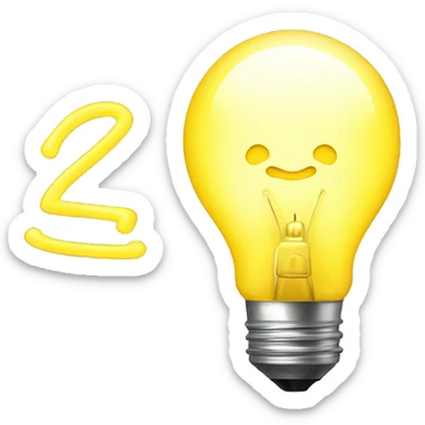 Cute yellow light bulb + ₩ sticker