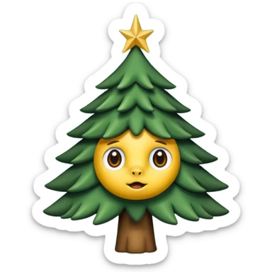 sapin avec yeux de biche sticker