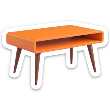 Mid century modern coffee table with tapered legs sticker