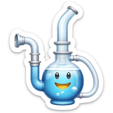 glass water pipe emoji style, with water inside sticker