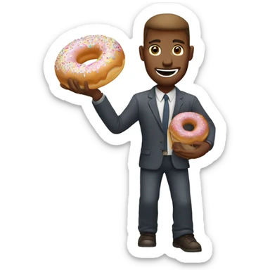 White man dunking a donut  sticker