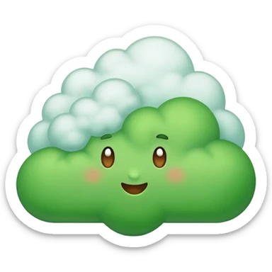 A brain farting green cloud  sticker