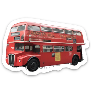 A Routemaster London Bus with Lawrence of Arabia Advert on the side.  sticker