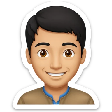 Indian fat guy south Indian black hair ,tan darker skin sticker