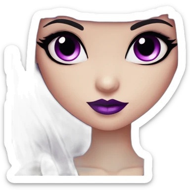 Elissabat-vampire-monsterhigh-goth-lightpinkskin-romantic-bangs-hair-purple-black sticker