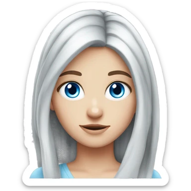 white-girl-red-gray hair-blue-eyes-amazing sticker