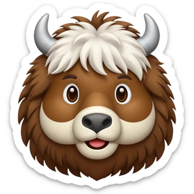 Yak 3D emoji png sticker