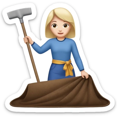Lifting up a rug and sweeping  stuff under to hide things sticker
