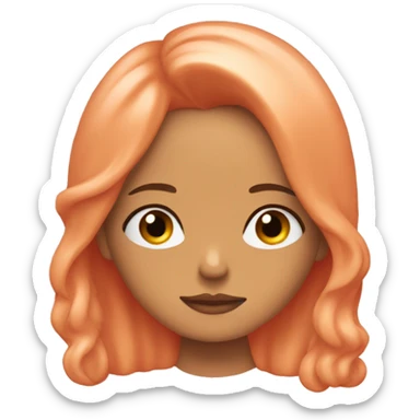 peach colour girl thinking about her peach colour boyfriend  sticker