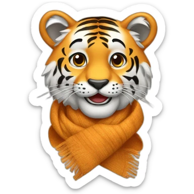 Tiger wearing a scarf  sticker