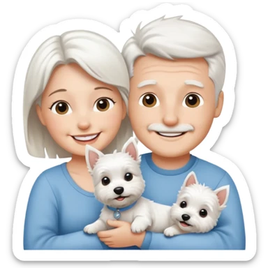 parents with a baby westie sticker