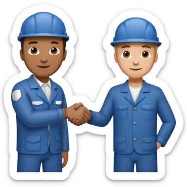 Mechanic and gentleman shaking hands sticker