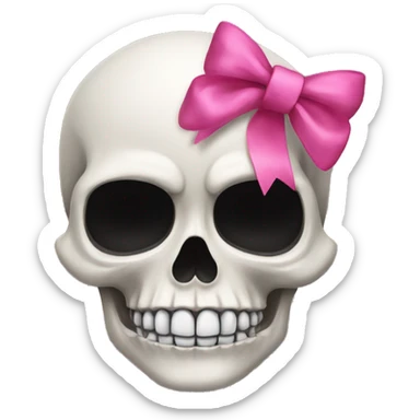 Skull with a pink bow sticker