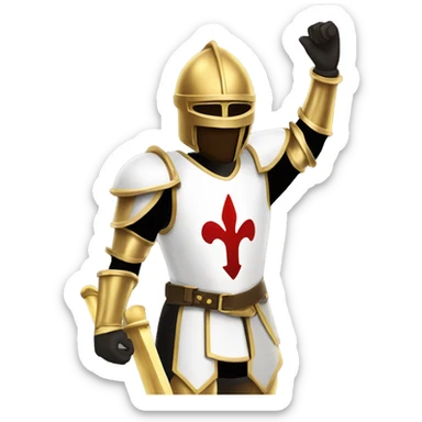 Golden Knight victory celebration hands up sticker