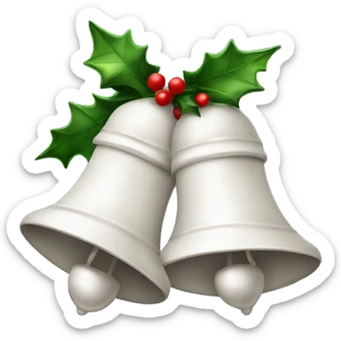 2 White Christmas bells sticker