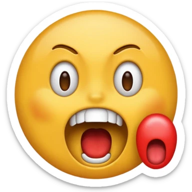 a Screaming emoji saying PRESS E and it should say it in the emoji to PRESS E sticker