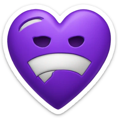 A broken purple heart sticker